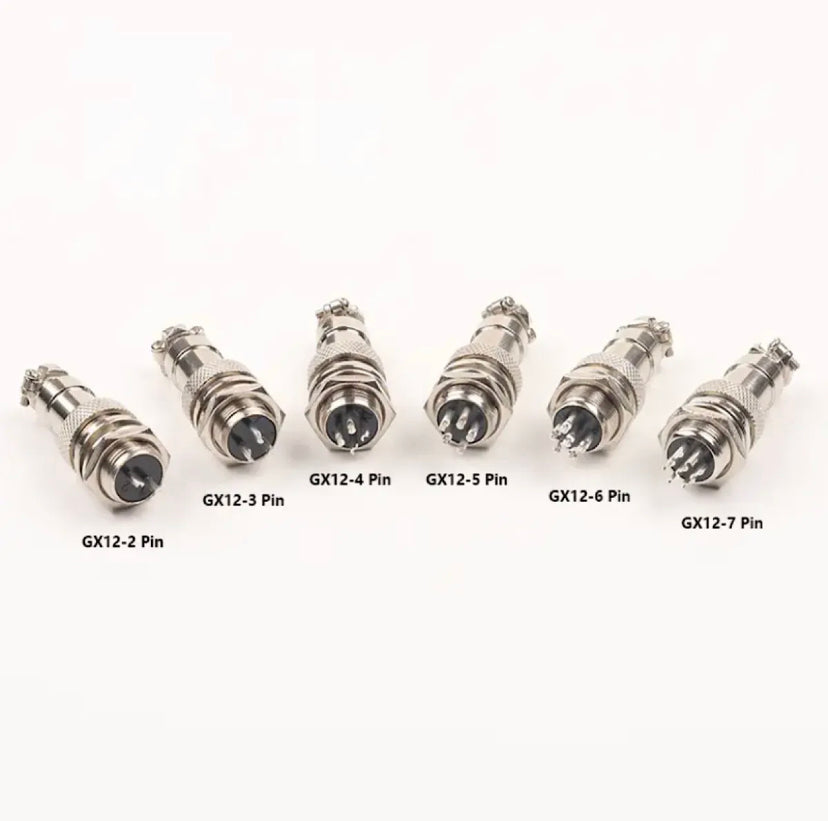 GX12 Nut type Male & Female Electric Wire Panel Connector 2/3/4/5/6/7 Pin 12mm