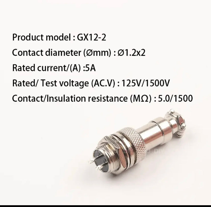 GX12 Nut type Male & Female Electric Wire Panel Connector 2/3/4/5/6/7 Pin 12mm