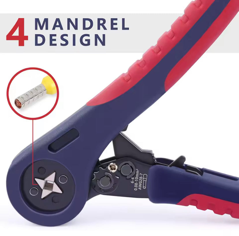 HSC8 6-4A automatic adjusting ratchet type wire crimping pliers, suita ...