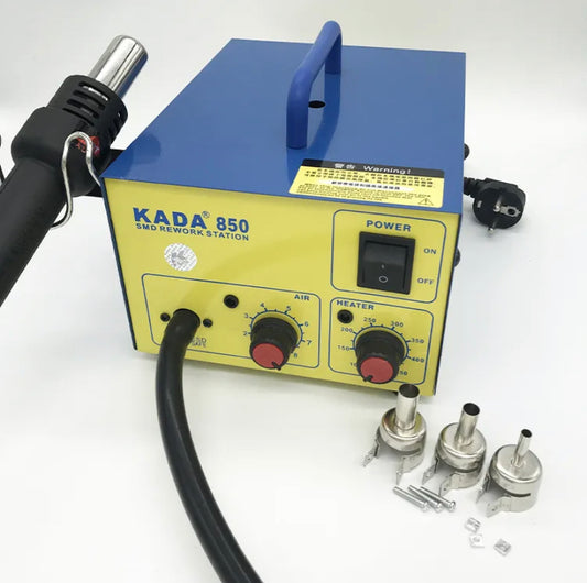 Kada 850 3 Nozzles Lead free Hot Air Soldering Station SMD Rework Station With Heat Gun
