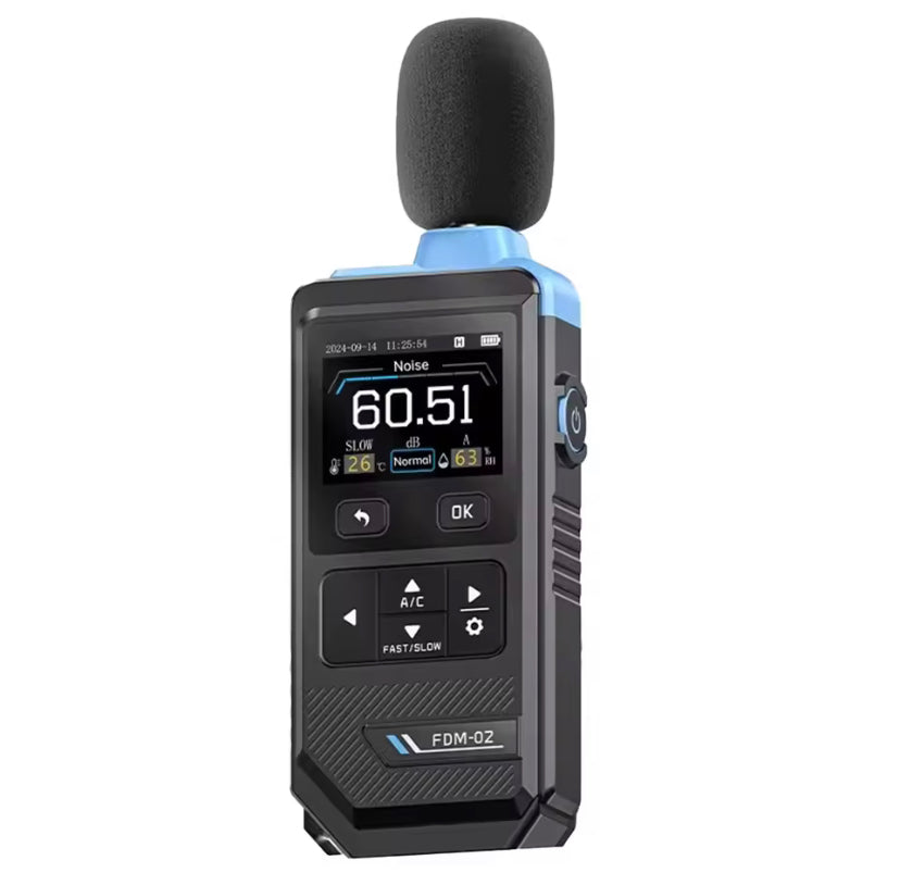 FDM02 Noise Meter Digital 30dB 130dB with High For precision Sensors for Noise Temperature Humidity Measurements