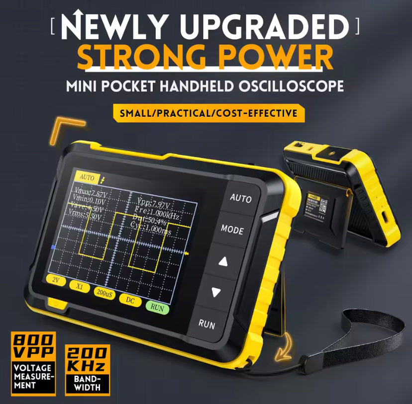 FNIRSI DSO152 Professional Handheld Digital Oscilloscope 2.5MSa/s Sampling Rate 200KHz Analog Bandwidth 800 VPP and PWM Output