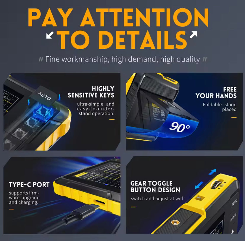 FNIRSI DSO152 Professional Handheld Digital Oscilloscope 2.5MSa/s Sampling Rate 200KHz Analog Bandwidth 800 VPP and PWM Output