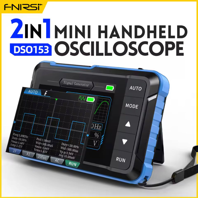 FNIRSI DSO153 Digital Oscilloscope Signal Generator 2 in 1 1MHz Bandwidth 5MSa/s Sampling Rate Electronics Repair Tools