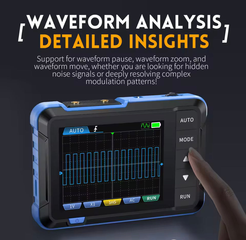 FNIRSI DSO153 Digital Oscilloscope Signal Generator 2 in 1 1MHz Bandwidth 5MSa/s Sampling Rate Electronics Repair Tools