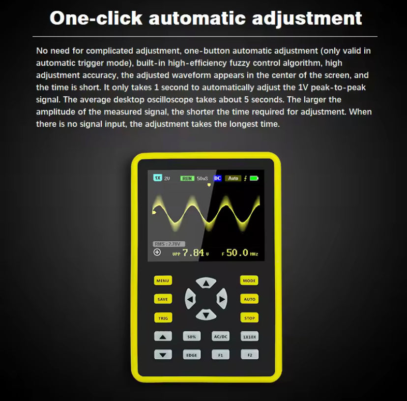 FNIRSI 5012H Handle Osciloscopio Digital Oscilloscope 500MS/s Sampling Rate 100MHz Analog Bandwidth Support Waveform Storage