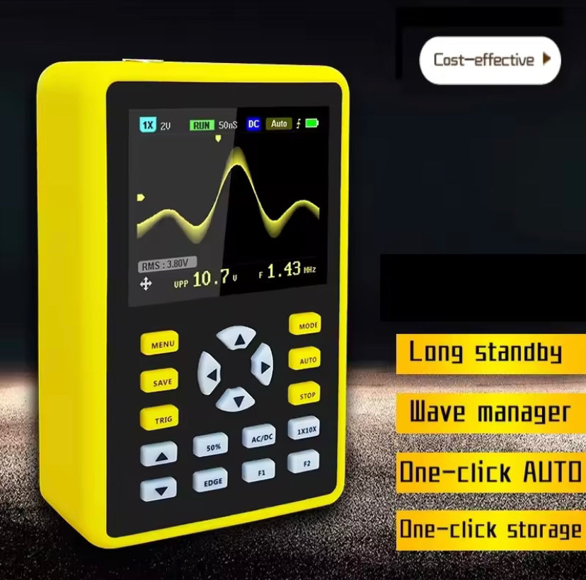 FNIRSI 5012H Handle Osciloscopio Digital Oscilloscope 500MS/s Sampling Rate 100MHz Analog Bandwidth Support Waveform Storage