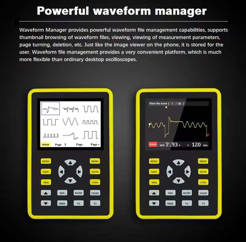 FNIRSI 5012H Handle Osciloscopio Digital Oscilloscope 500MS/s Sampling Rate 100MHz Analog Bandwidth Support Waveform Storage