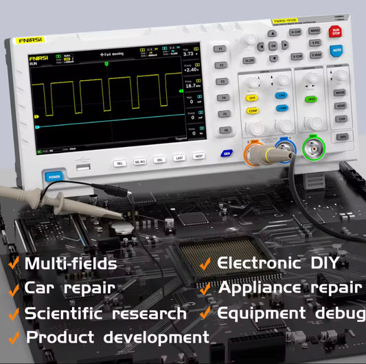 FNIRSI-1014D Dual Channel Desktop Digital Oscilloscope 100MHz* 2 Analog Bandwidth 1GSa/s Sampling Rate 10Mhz  Signal Generator