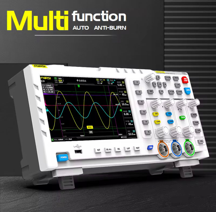 FNIRSI-1014D Dual Channel Desktop Digital Oscilloscope 100MHz* 2 Analog Bandwidth 1GSa/s Sampling Rate 10Mhz  Signal Generator