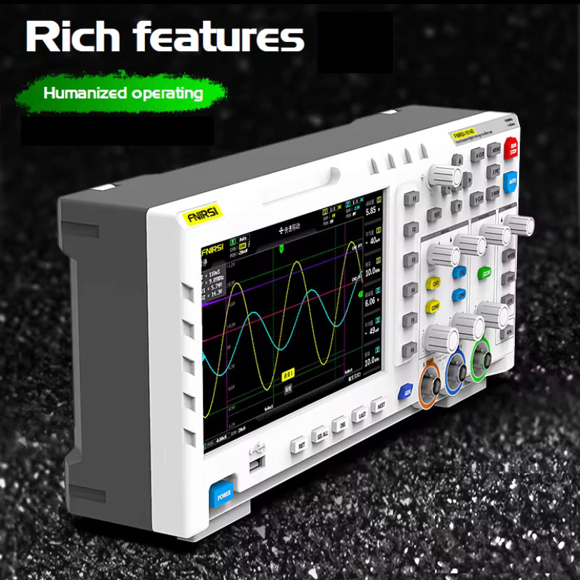 FNIRSI-1014D Dual Channel Desktop Digital Oscilloscope 100MHz* 2 Analog Bandwidth 1GSa/s Sampling Rate 10Mhz  Signal Generator