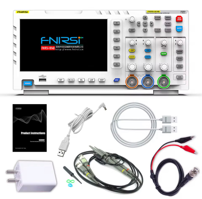 FNIRSI-1014D Dual Channel Desktop Digital Oscilloscope 100MHz* 2 Analog Bandwidth 1GSa/s Sampling Rate 10Mhz  Signal Generator