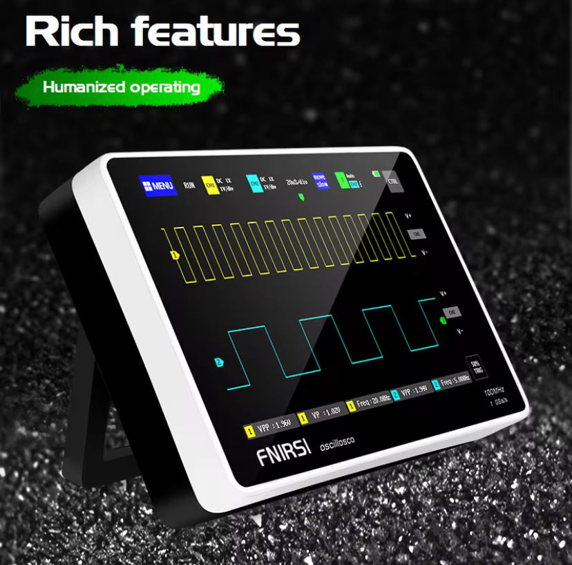 FNIRSI-1013D Portable Oscilloscope 2 Channels 100Mhz Bandwidth 1GSa/s Sampling Rate Tablet Digital Oscilloscope