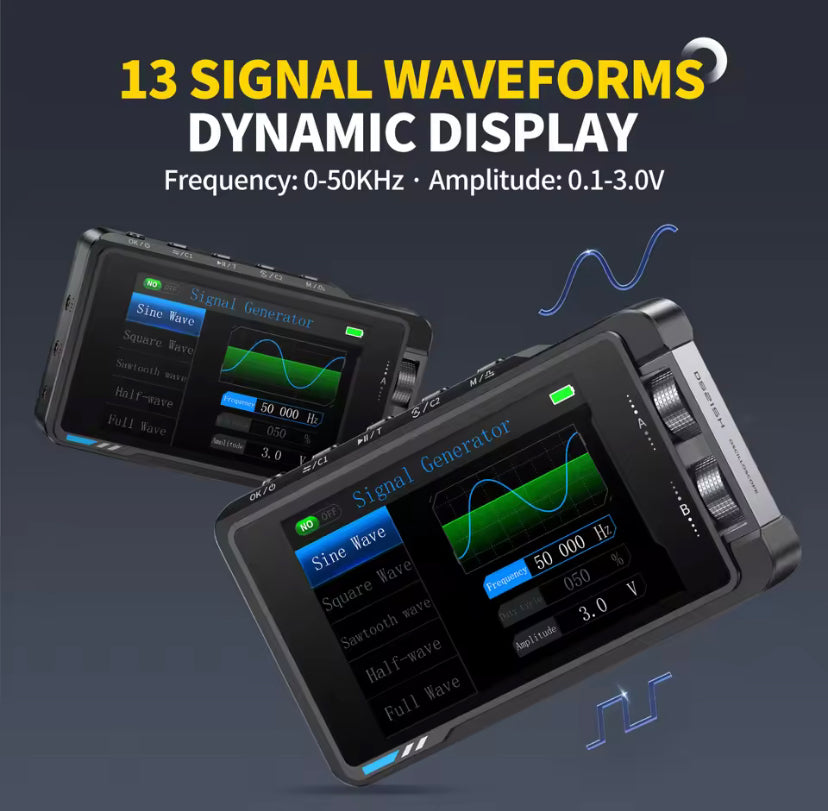 FNIRSI DS215H 2 in 1 Digital Oscilloscope Signal Generator Handheld Dual Channel 50MHZ 250MS/s Automatic Osciloscópio Tool