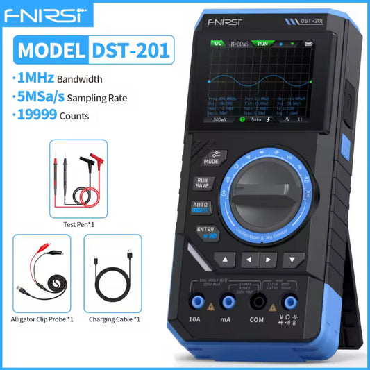 FNIRSI DST-201 Digital Multimeter Three In One Electronic Maintenance And Testing Tool 19999 Counting, 10MHz Bandwidth