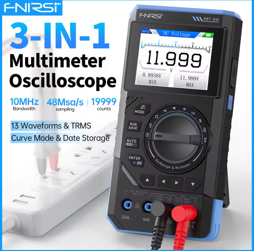 FNIRSI DST-201 Digital Multimeter Three In One Electronic Maintenance And Testing Tool 19999 Counting, 10MHz Bandwidth