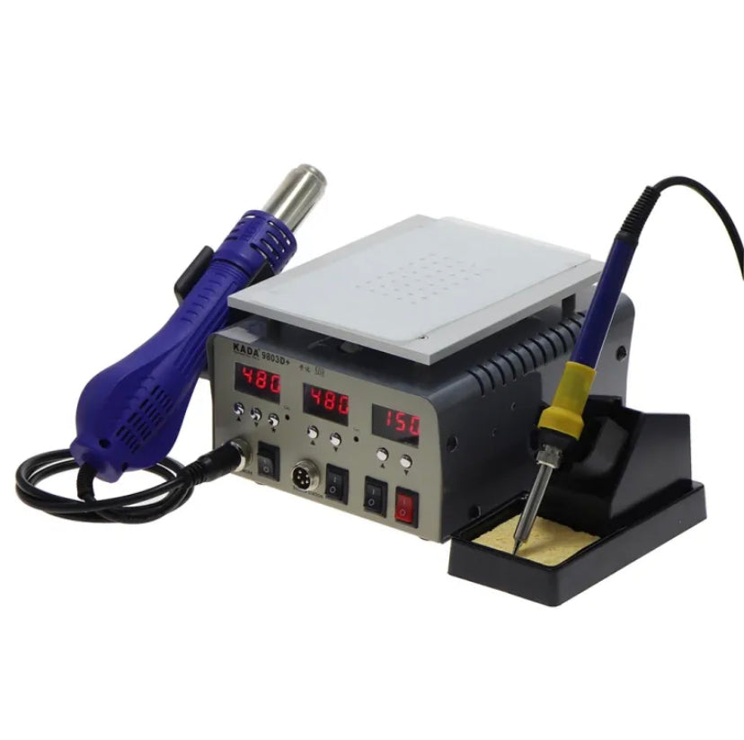 KADA 9803D+ 3-in-1 Rework Station with LCD Touch Screen Separator, Hot Air Station, and Soldering Iron Station