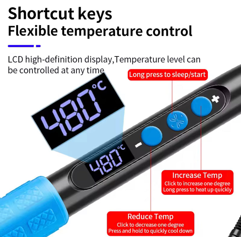 KOOCU 80W Electric Soldering Iron Adjustable Temperature LCD Digital display Solder Pen For Welding Repair Tools With Switch