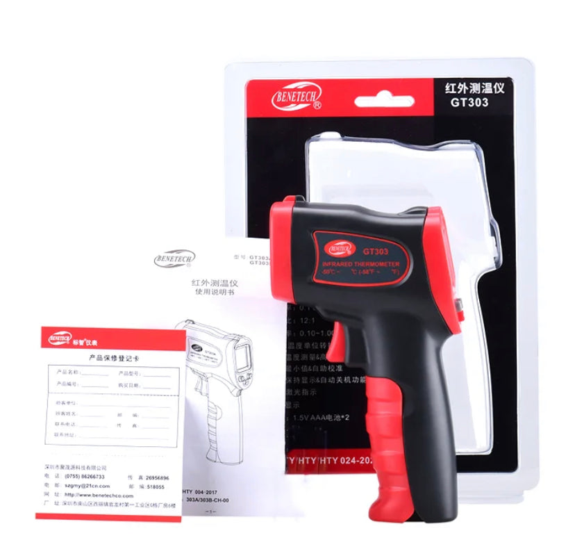 Benetech GT303B Portable Digital Industrial Thermometer -50 ~ 600C Non-Contact Thermometer