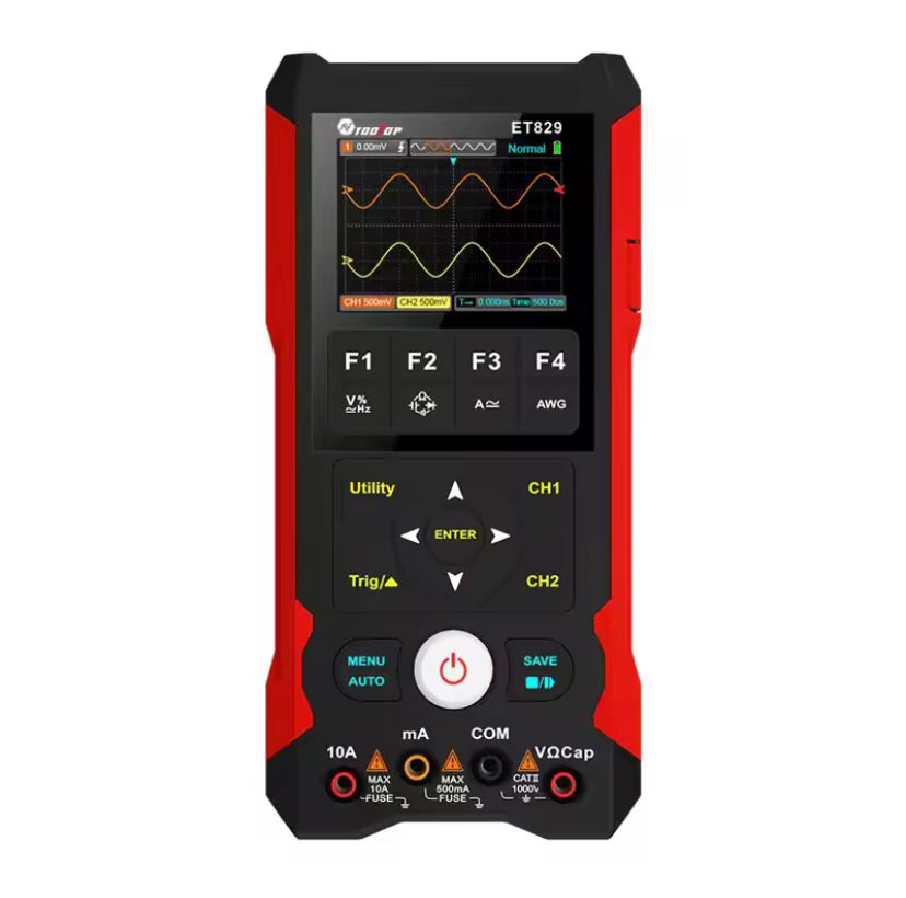 TOOLTOP ET 829 3in1 Waveform Generator 250MSa/s 80MHz Dual Channel Oscilloscope Multimeter Singal Source Innovative AI Waveform Preview