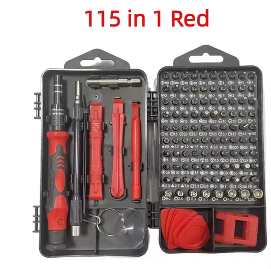 115 In 1  Precision Screwdriver Set Kit Mini Screwdriver Kit  Multi Computer PC Mobile Phone Repair Tool Hand  Tools RED