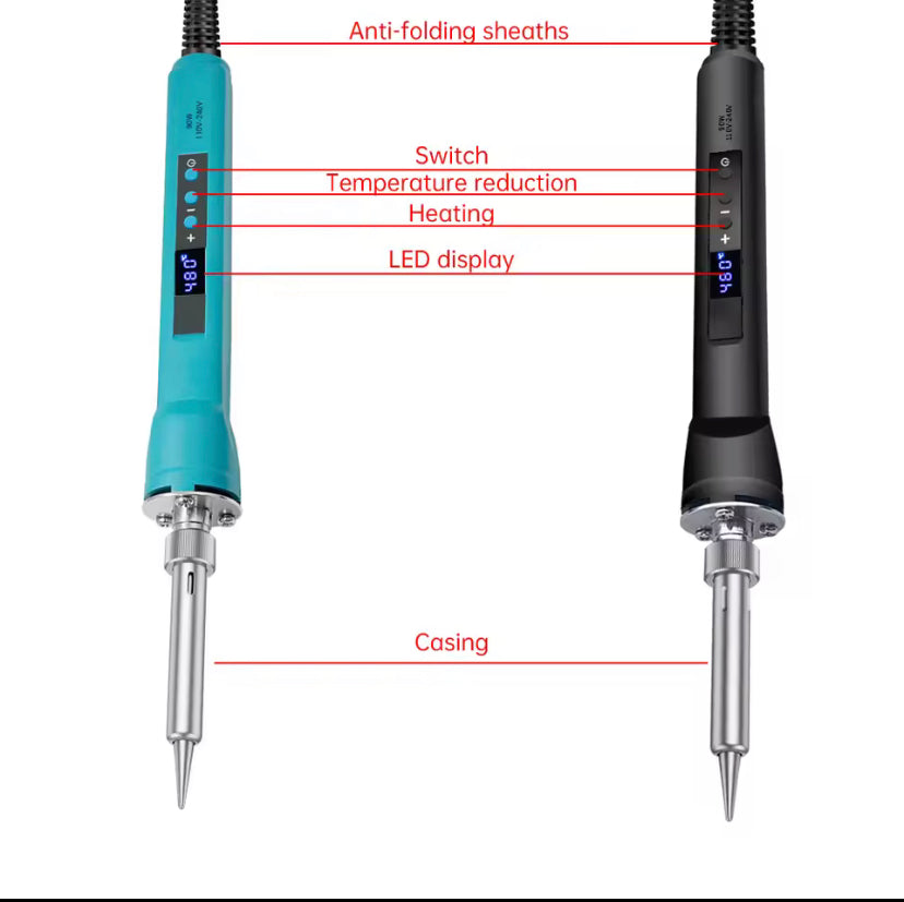 AC 220V 90W Electric Soldering Iron Temperature Control Welding Pen Internal Ceramic Heating Core with 900M Soldering Iron Head