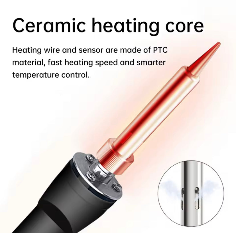 AC 220V 90W Electric Soldering Iron Temperature Control Welding Pen Internal Ceramic Heating Core with 900M Soldering Iron Head