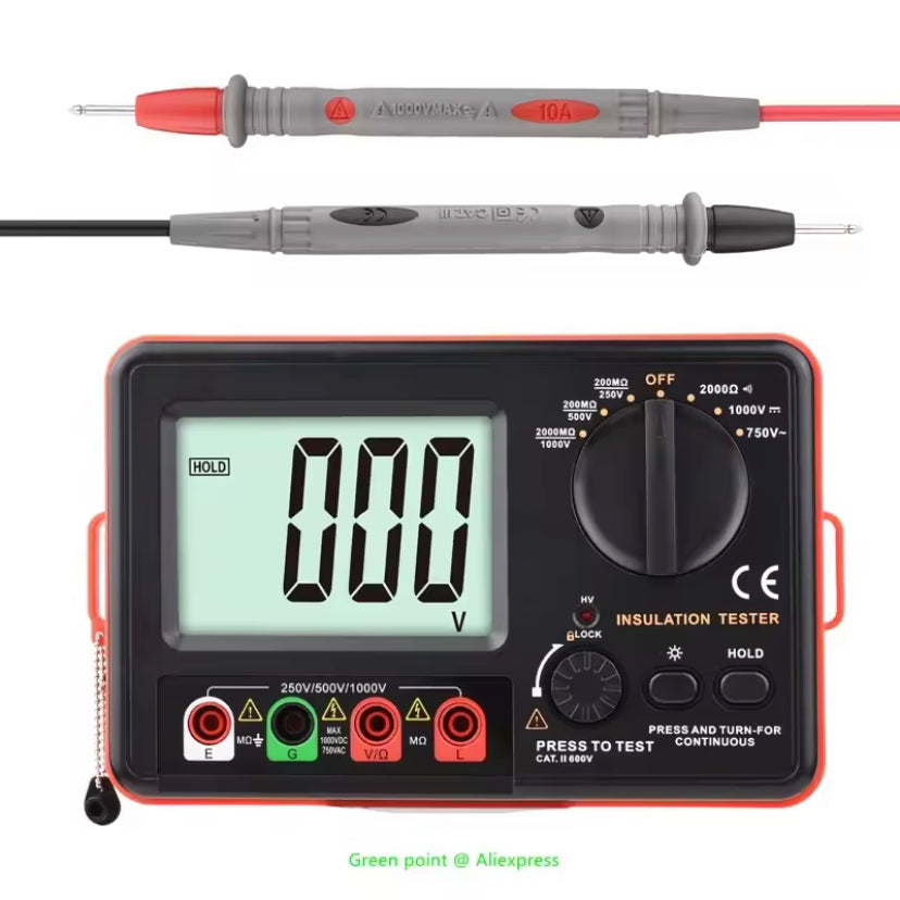 Portable GT5306A Digital Display Insulation/Continuity Tester DC 250V/500V/1000V AC 750V For Electric Power Facilities