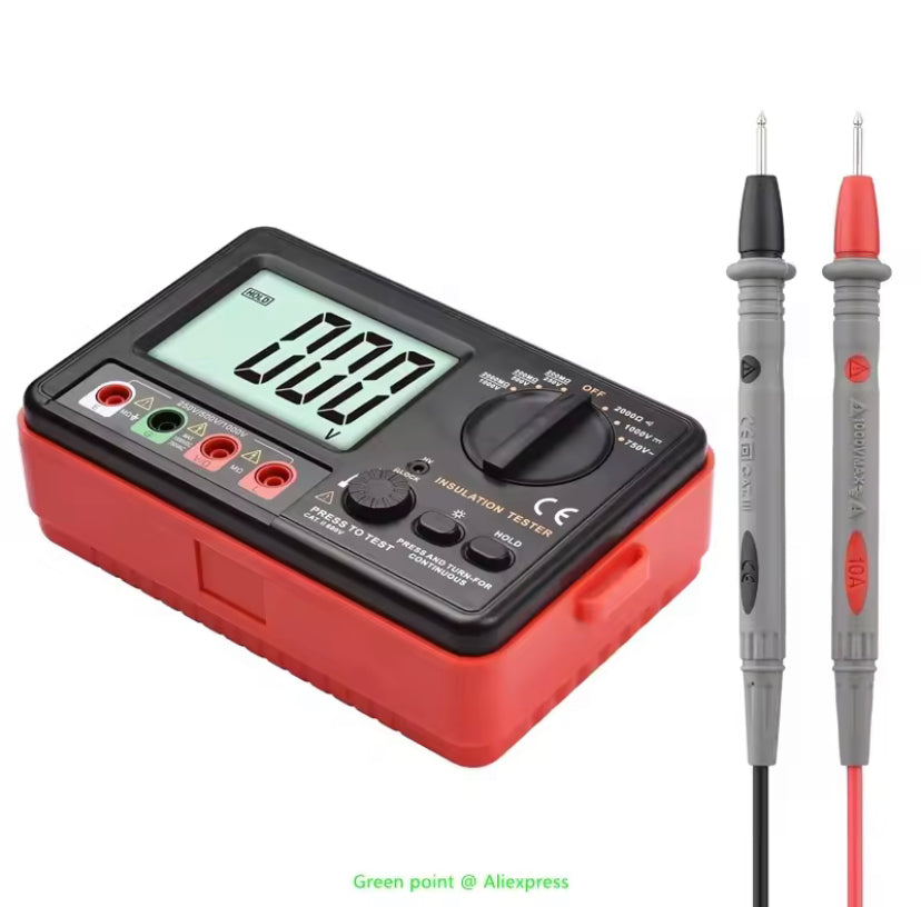 Portable GT5306A Digital Display Insulation/Continuity Tester DC 250V/500V/1000V AC 750V For Electric Power Facilities