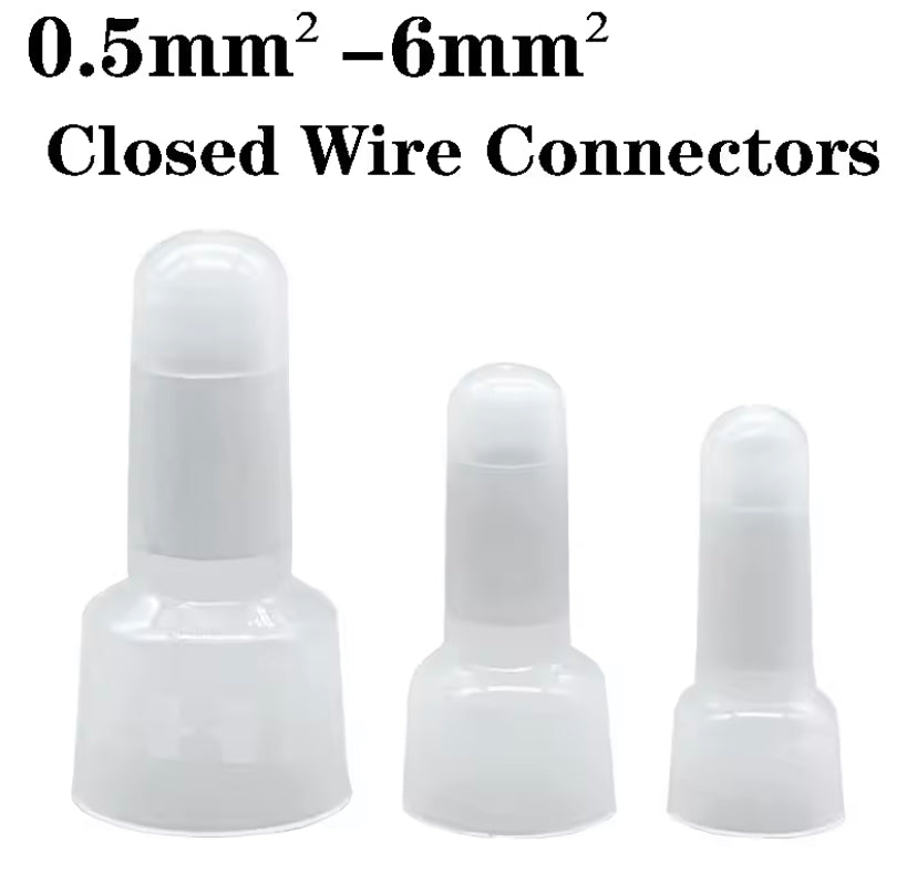 100PCS CE1 CE2 CE5  Closed End Crimp Caps End Wire Connector Nylon Crimp Caps Cable Terminals 22-16 16-14 12-10 AWG
