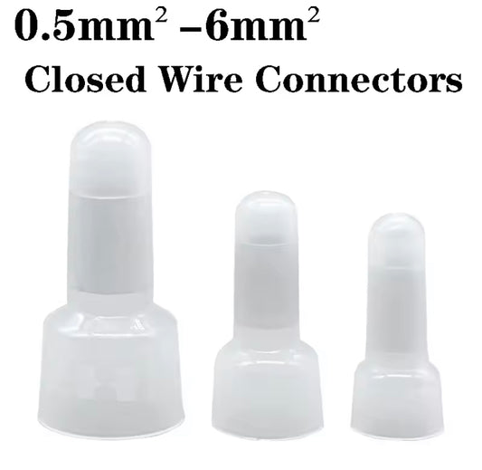 100PCS CE1 CE2 CE5  Closed End Crimp Caps End Wire Connector Nylon Crimp Caps Cable Terminals 22-16 16-14 12-10 AWG