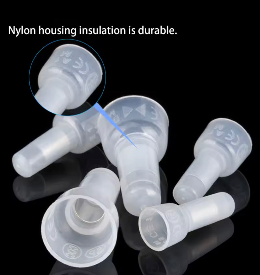100PCS CE1 CE2 CE5  Closed End Crimp Caps End Wire Connector Nylon Crimp Caps Cable Terminals 22-16 16-14 12-10 AWG