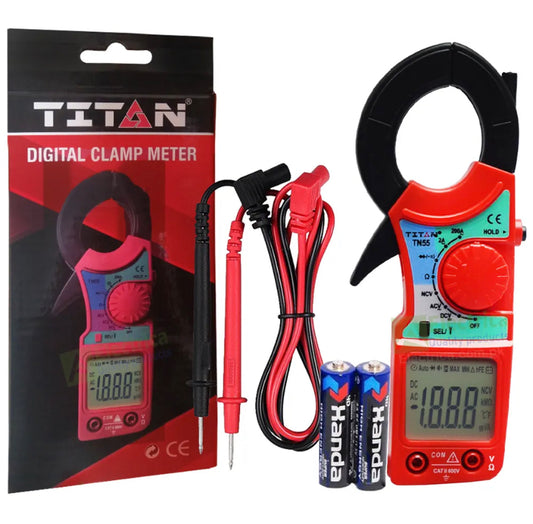 Titan TN55 Portable Digital Clamp Multimeter Ammeter With Measurement AC/DC Voltage (AC Current) Tester Multi-test Resistance by Electrica
