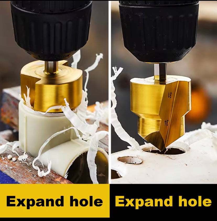 3pcs Set of High-Speed Steel Step Drill Bits, 20/ 25/ 32mm with Hexagonal Shank - Suitable for Expanding And Opening Holes in Water Pipes