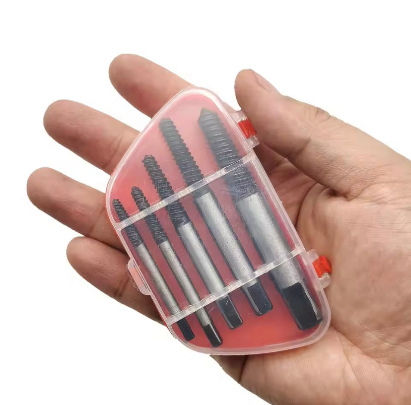 5pcs Damaged Broken Screw Remover Extractor,Drill Bits Steel Durable Easy Out Remover Tool,Works on Wood and Machine Screws