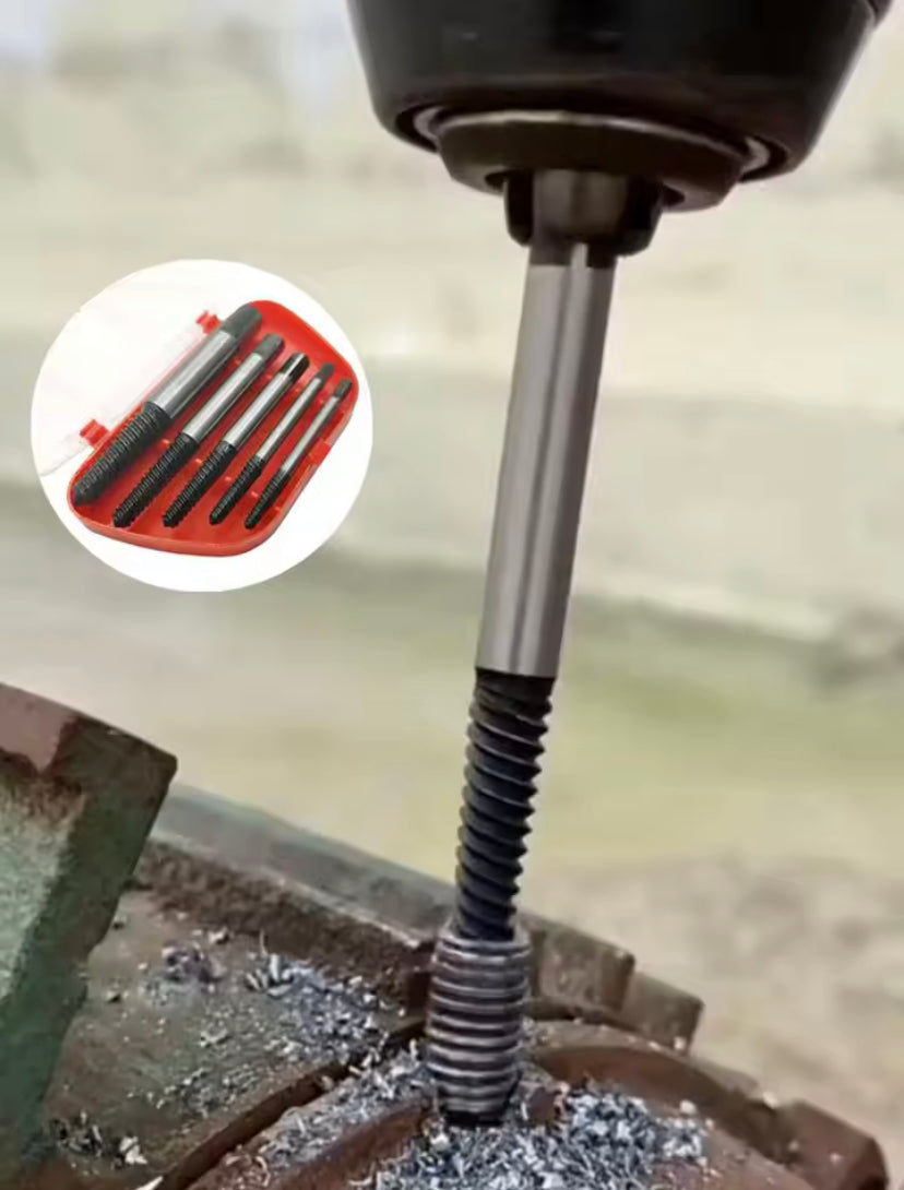 5pcs Damaged Broken Screw Remover Extractor,Drill Bits Steel Durable Easy Out Remover Tool,Works on Wood and Machine Screws