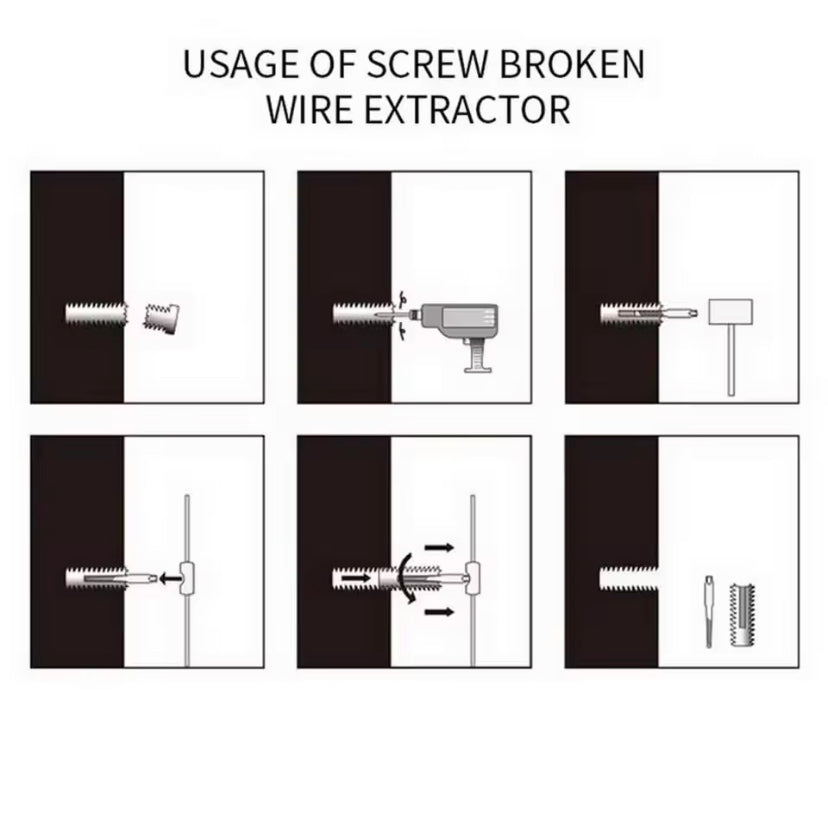 5pcs Damaged Broken Screw Remover Extractor,Drill Bits Steel Durable Easy Out Remover Tool,Works on Wood and Machine Screws
