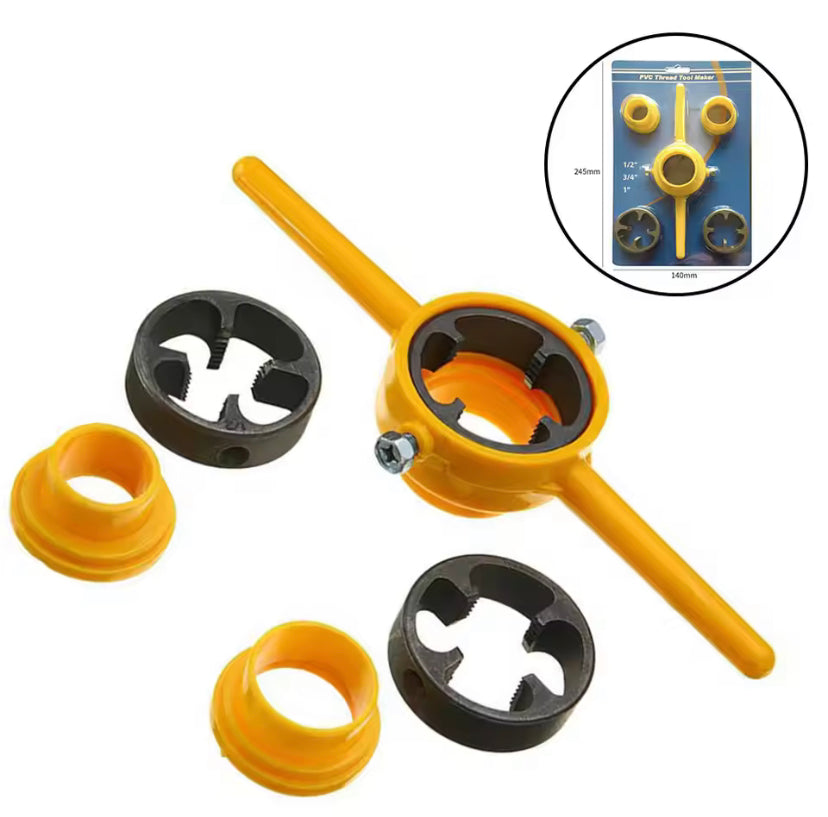 6PCS PVC Pipe Threader NPT Thread Tap Die Set Plumbing PVC Thread Tool Screw Die Set Hand Tool Pipe Threader Plumbing Tool
