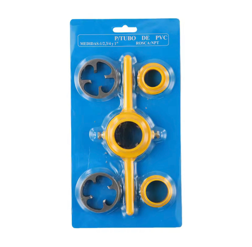 6PCS PVC Pipe Threader NPT Thread Tap Die Set Plumbing PVC Thread Tool Screw Die Set Hand Tool Pipe Threader Plumbing Tool