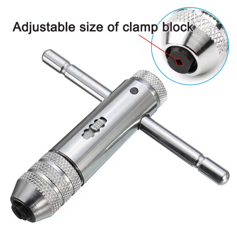 T-Handle Ratchet Tap Holder Wrench M3 M4 M5 M6 M8 Machine Screw Thread Metric Plug T-shaped Tap