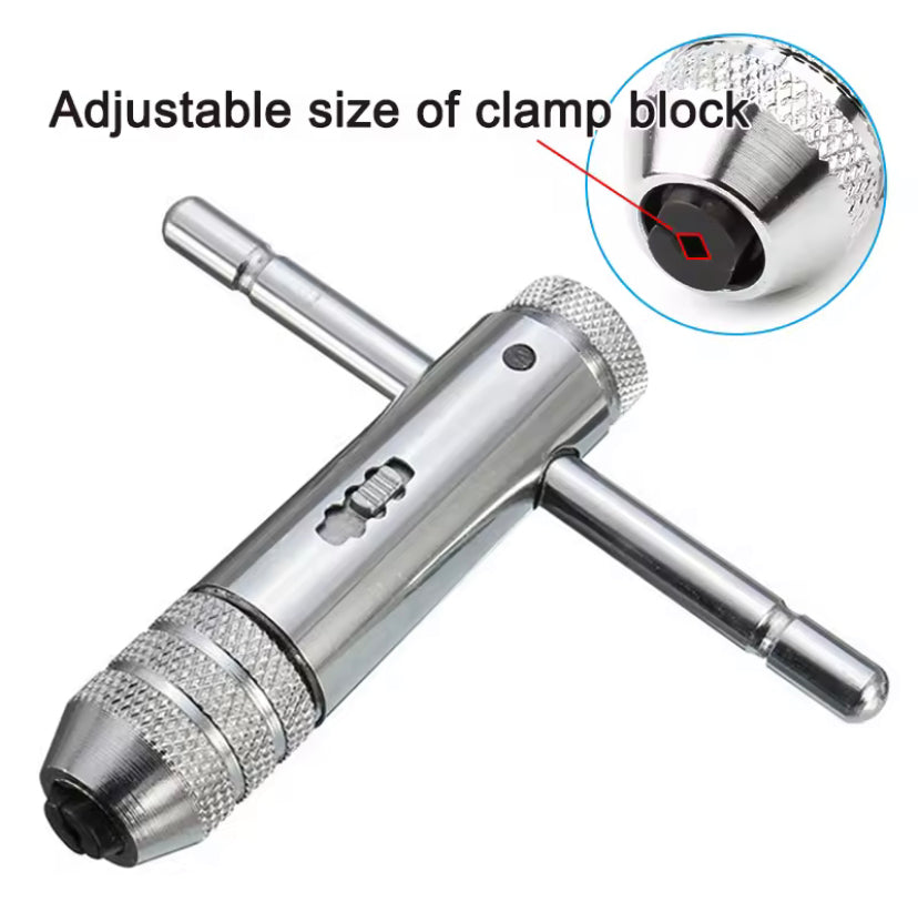 T-Handle Ratchet Tap Holder Wrench M3 M4 M5 M6 M8 Machine Screw Thread Metric Plug T-shaped Tap