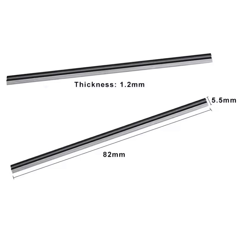 2PCS 82mm HSS Planer Blade 82 x 5.5 x 1.2 mm Reversible Wood Planer Knife for Woodworking Machinery Parts