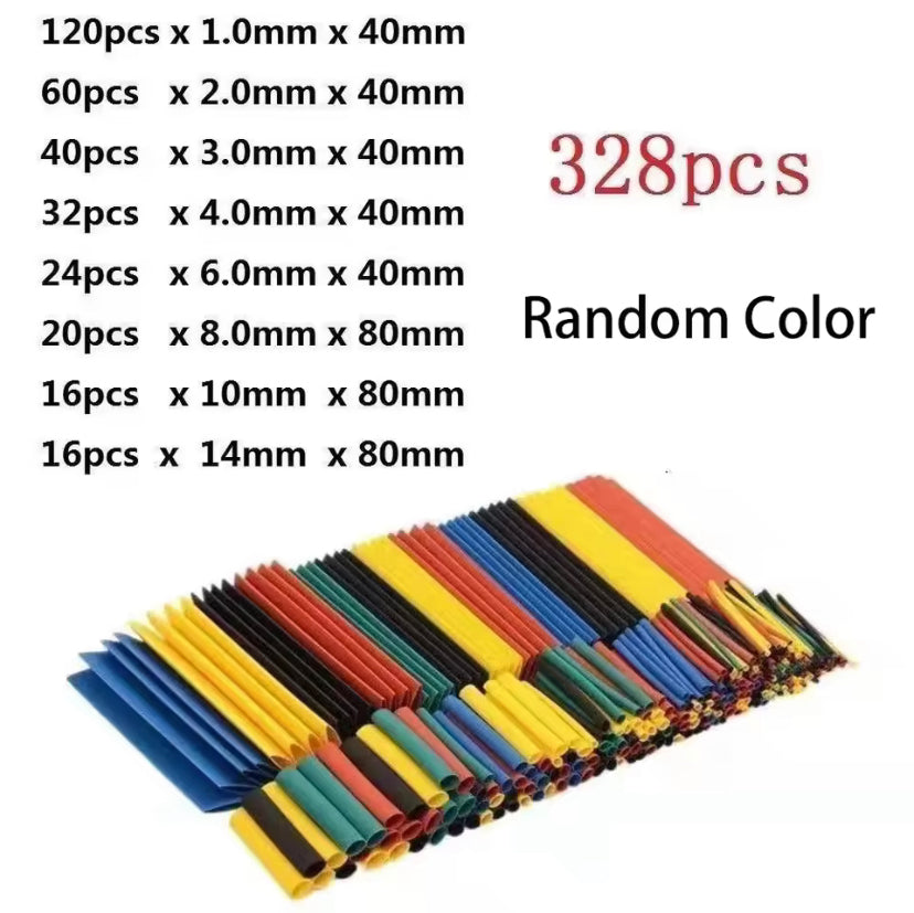 328PCS Heat Shrink Tube Set Shrink Tubing heat-shrinkable tube Electrical Connection Wire Organizer insulation Cable Connector Sleeving