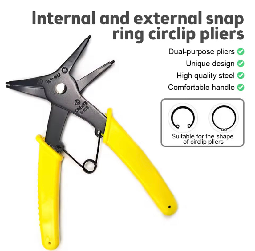 2 in 1 Internal External Snap Ring Pliers Multi Color Dual Purpose Retaining Circlip Pliers Tool for Inside Outside Rings