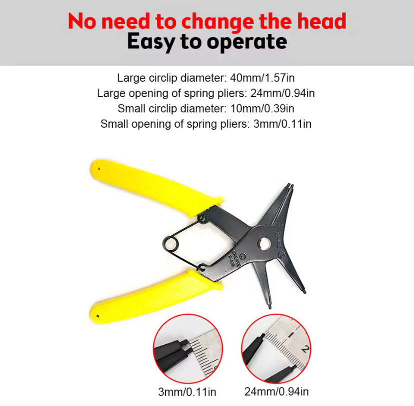 2 in 1 Internal External Snap Ring Pliers Multi Color Dual Purpose Retaining Circlip Pliers Tool for Inside Outside Rings