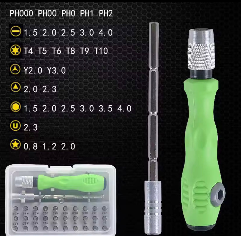 32 in 1 Multifunctional Screwdriver Set with 30 PCS Magnetic Screw Driver Bits Hand Repair Tool for Watch PC  Phone