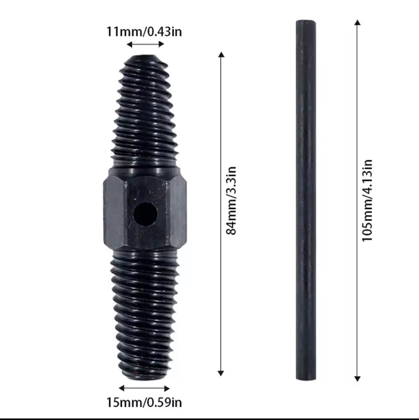 Double-Headed Thread Extractor pipe extractor universal anti tap tool for water pipe breakage, screw and slide wire extractor 1/2” 3/4”