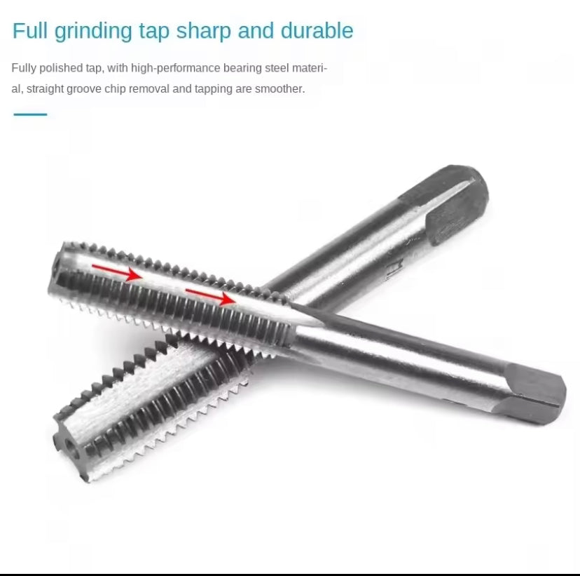 CROWNMAN Multifunction Tap and Die Set 20PCS M3-M12 Metric Screw Thread Plugs Hand Taps Straight Taper Threading Kit