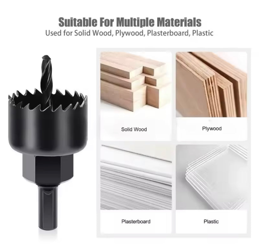 16pcs 19-127mm Hole Saw Set Saw Cup Wood Crown Drill Bit For Gypsum Board Wood PVC Plastic Density Board Metal Woodworking Tools