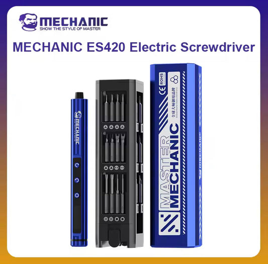 Mechanic ES420 42-in-1 Electric Screwdriver Set S2 Steel Bits 5-Speed Adjustable LED Light for Precision Phone Laptop Repair